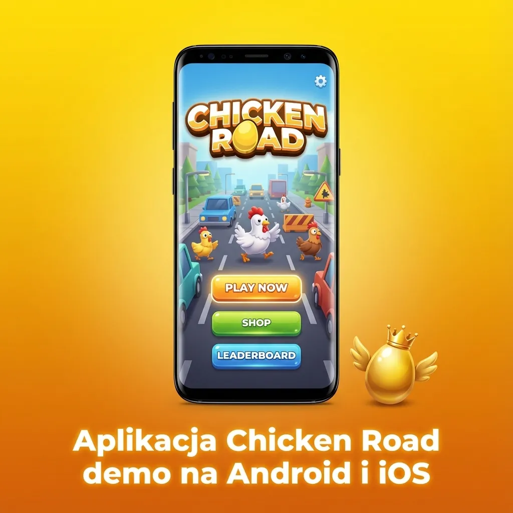 Ekran smartfona z uruchomioną grą slotową Chicken Road w aplikacji mobilnego kasyna online