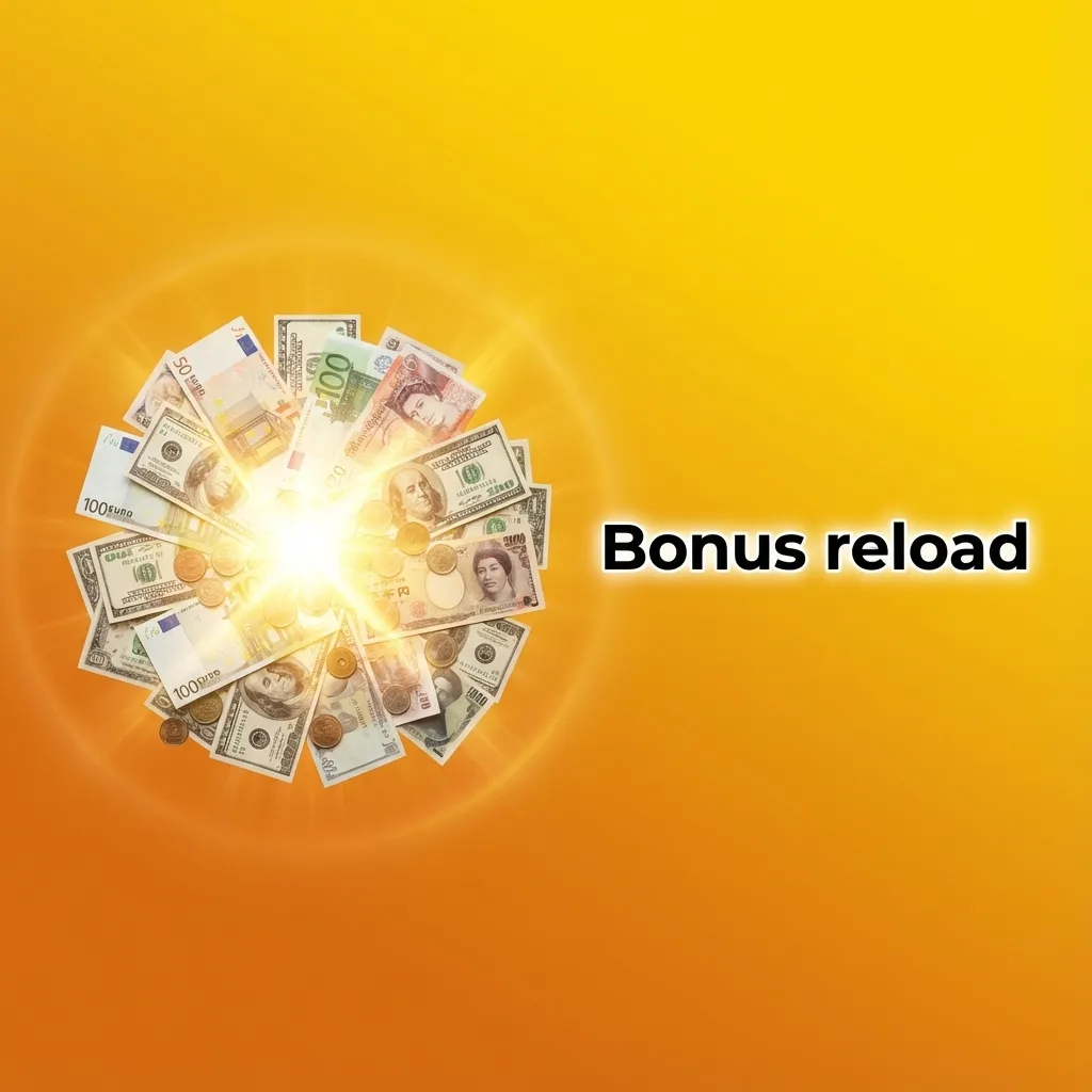 Grafika promująca bonus reload: procent od depozytu i darmowe spiny w kasynie online, m.in. do gry Chicken Road