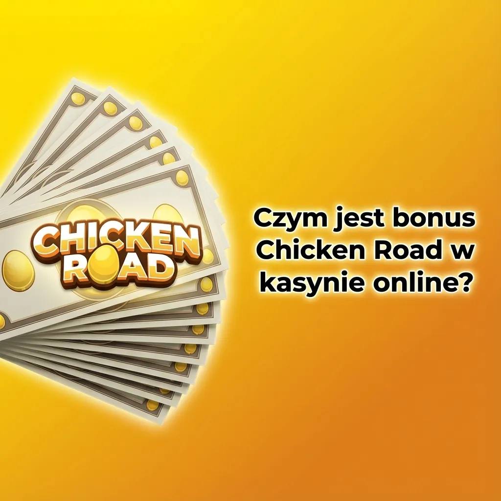 Ekran gry Chicken Road z napisem „Bonus powitalny” oraz ikonami darmowych spinów i dodatkowej gotówki