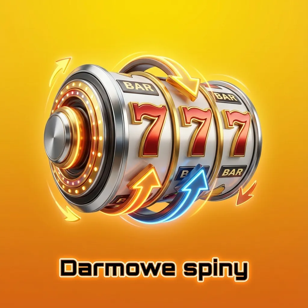 Ilustracja promująca darmowe spiny w kasynie online Chicken Road, kolorowe bębny slotu i napis „Darmowe spiny”.