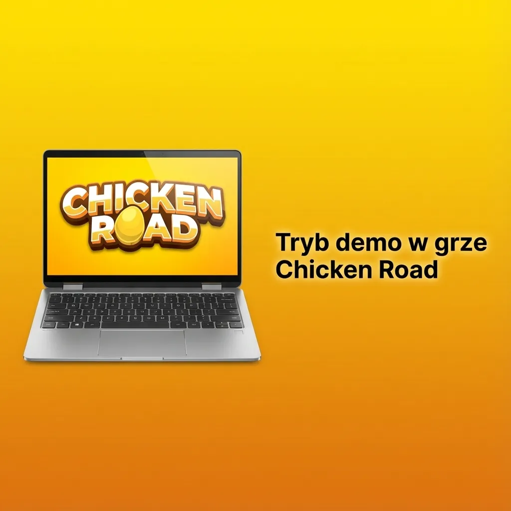 Ekran gry Chicken Road w trybie demo z wirtualnymi żetonami i rosnącym mnożnikiem zamiast prawdziwych stawek