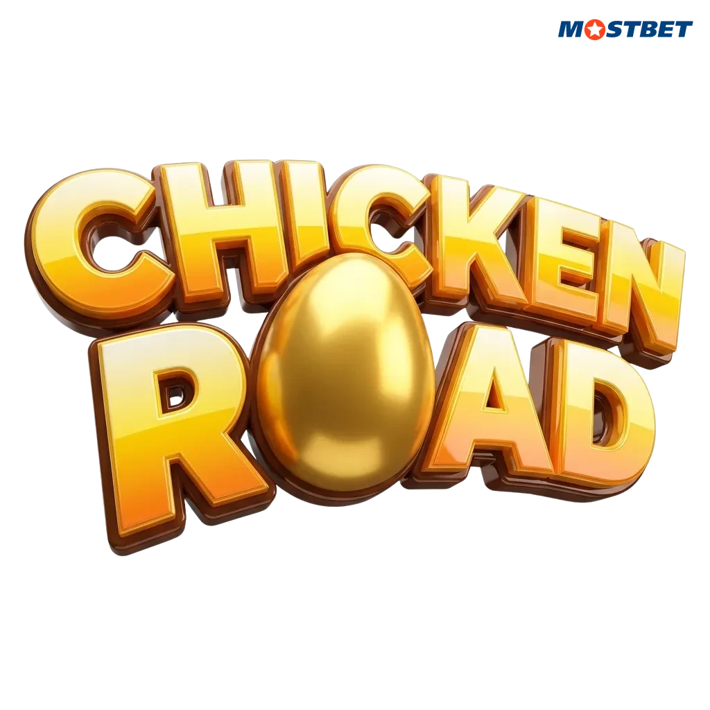 Ekran gry Chicken Road Mostbet z biegnącą kurą, stawką, mnożnikiem i polskimi metodami płatności