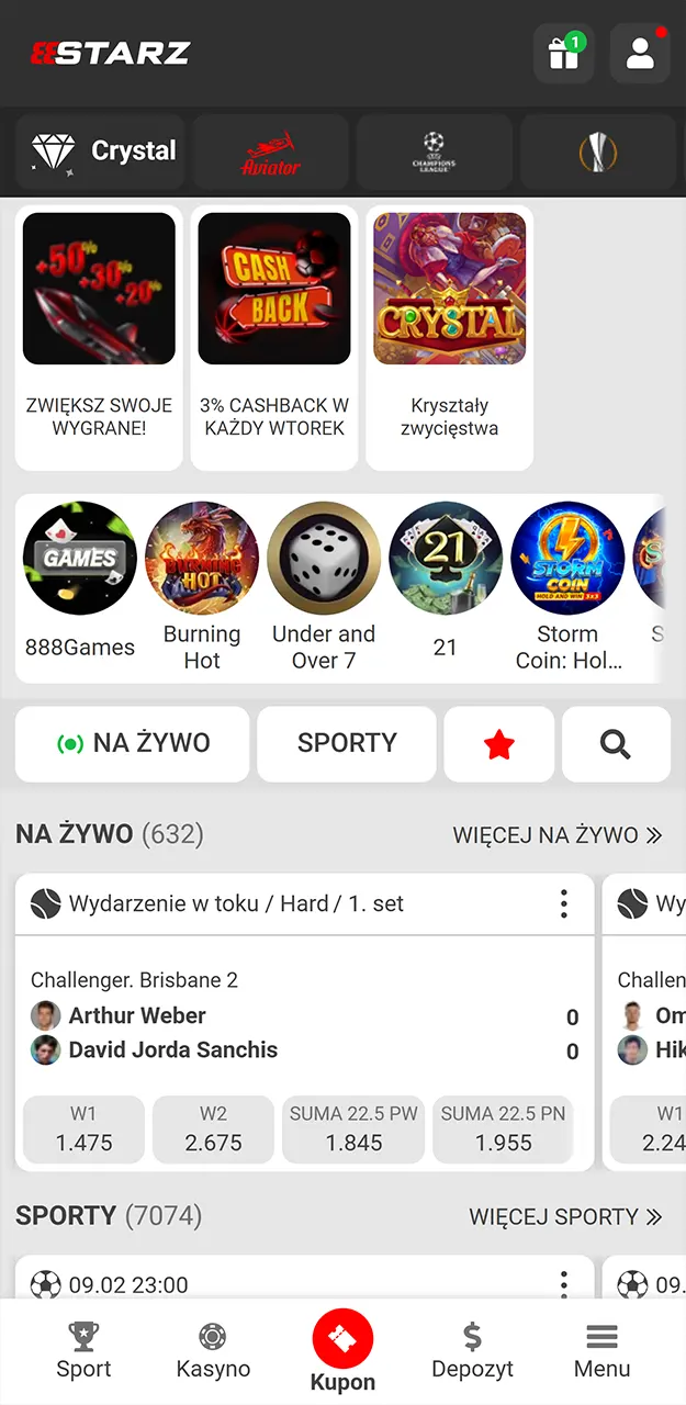 Zainstaluj aplikację 888Starz na Androida, aby grać w Chicken Road na urządzeniu mobilnym.