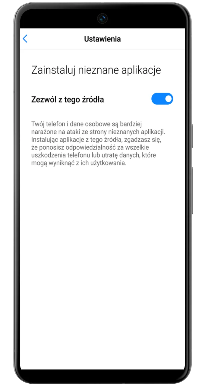 Zezwól na instalację aplikacji z nieznanych źródeł, aby uruchomić Chicken Road w kasynie 888starz.