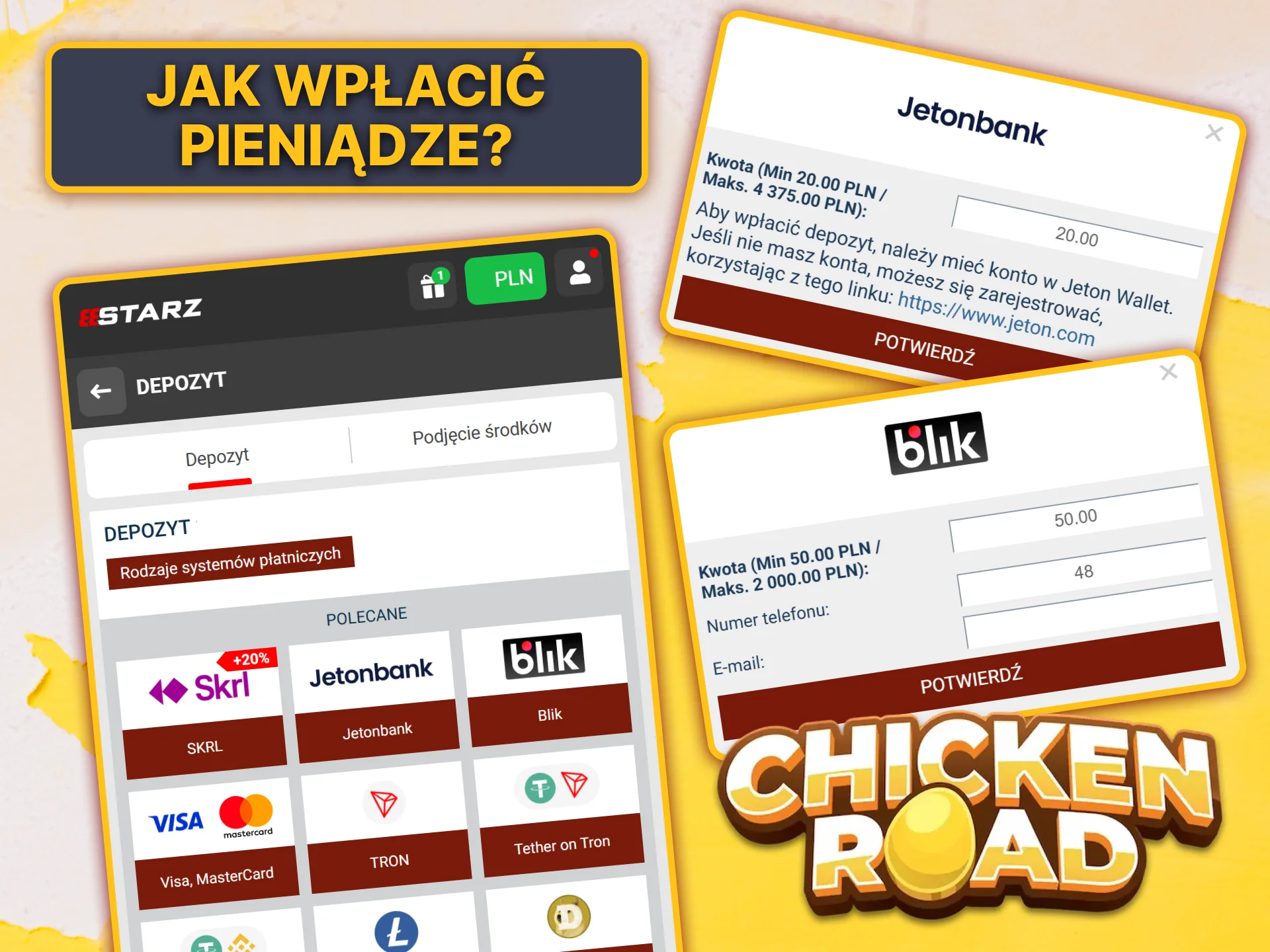 Dowiedz się, jak natychmiast zasilić konto 888starz, aby zacząć obstawiać zakłady na Chicken Road.