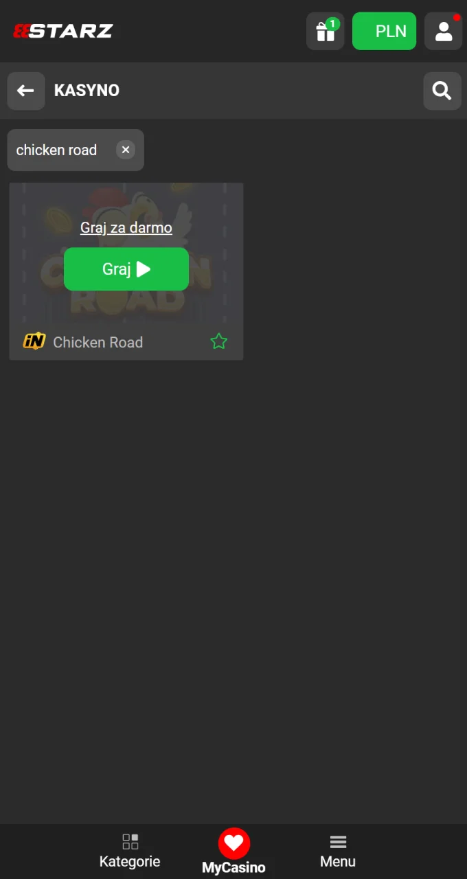 Wpisz Chicken Road w wyszukiwarkę kasyna 888starz i zacznij grać o wysokie mnożniki.