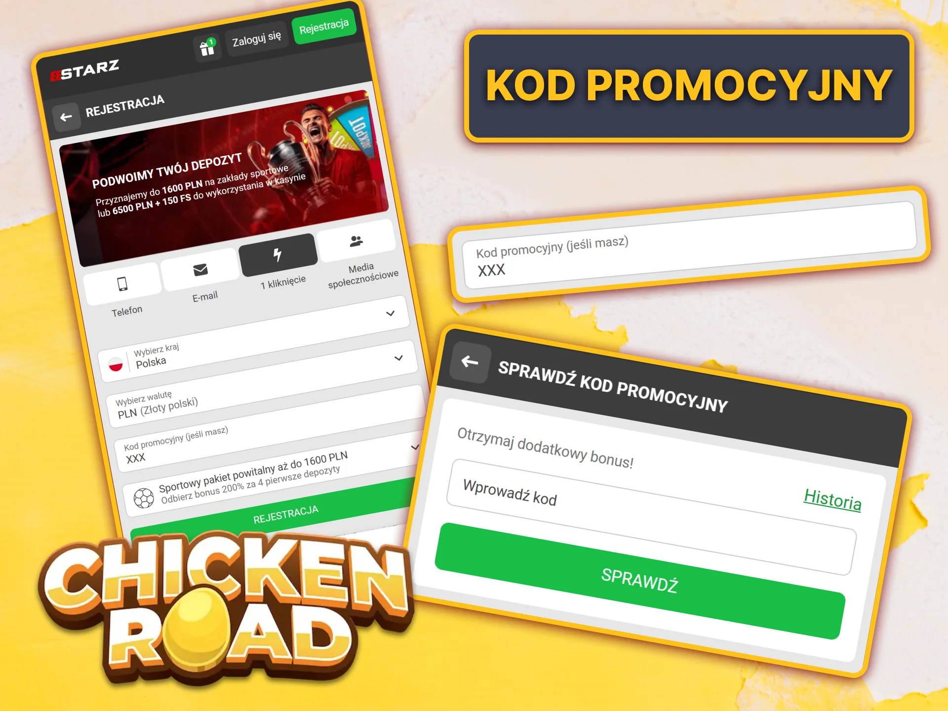 Skorzystaj ze specjalnego kodu promocyjnego 888starz, aby uzyskać dodatkowe korzyści w Chicken Road.
