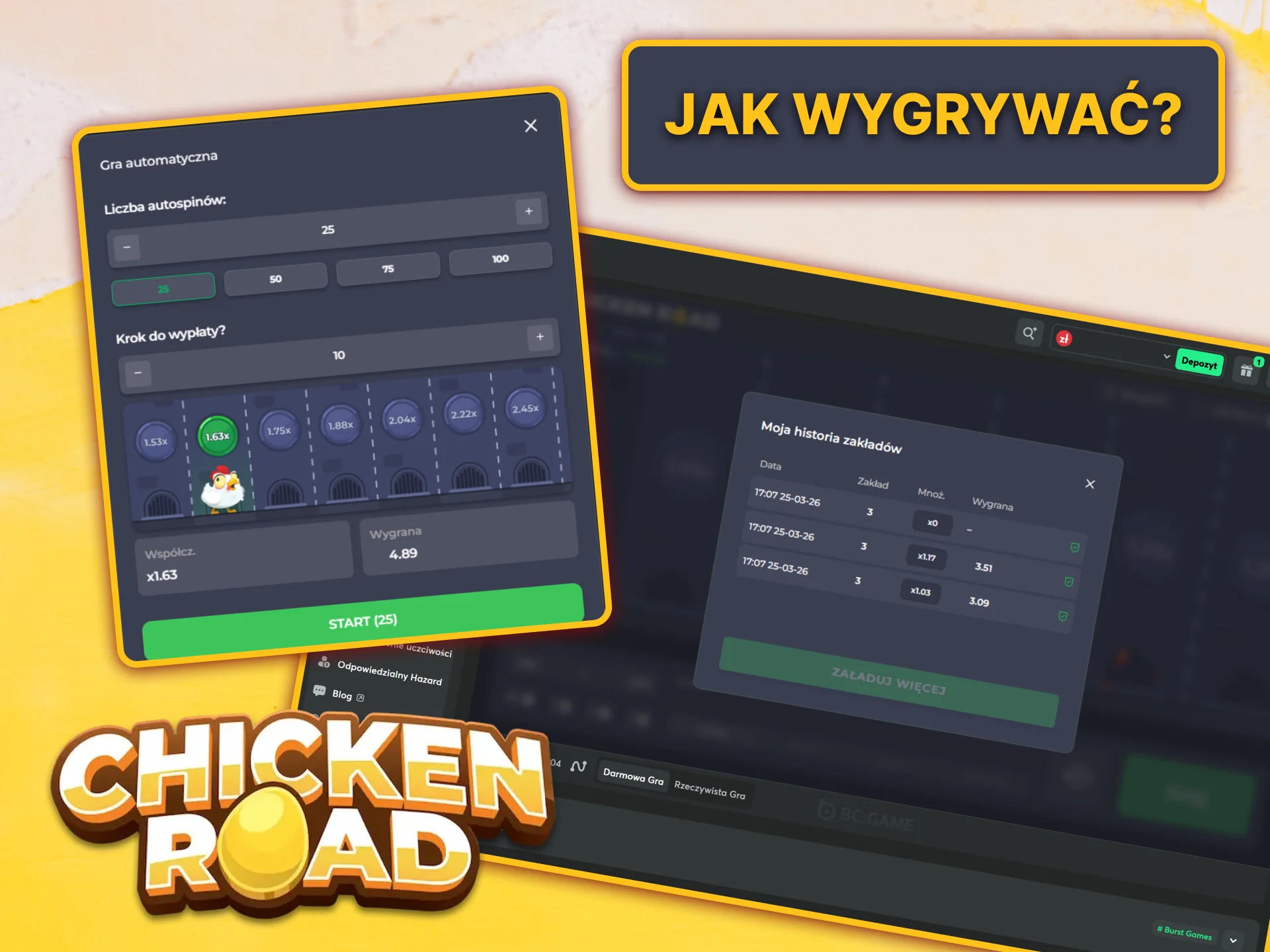 Sprawdź historię zakładów i statystyki dla meczu Chicken Road w BC Game, aby wygrywać częściej.