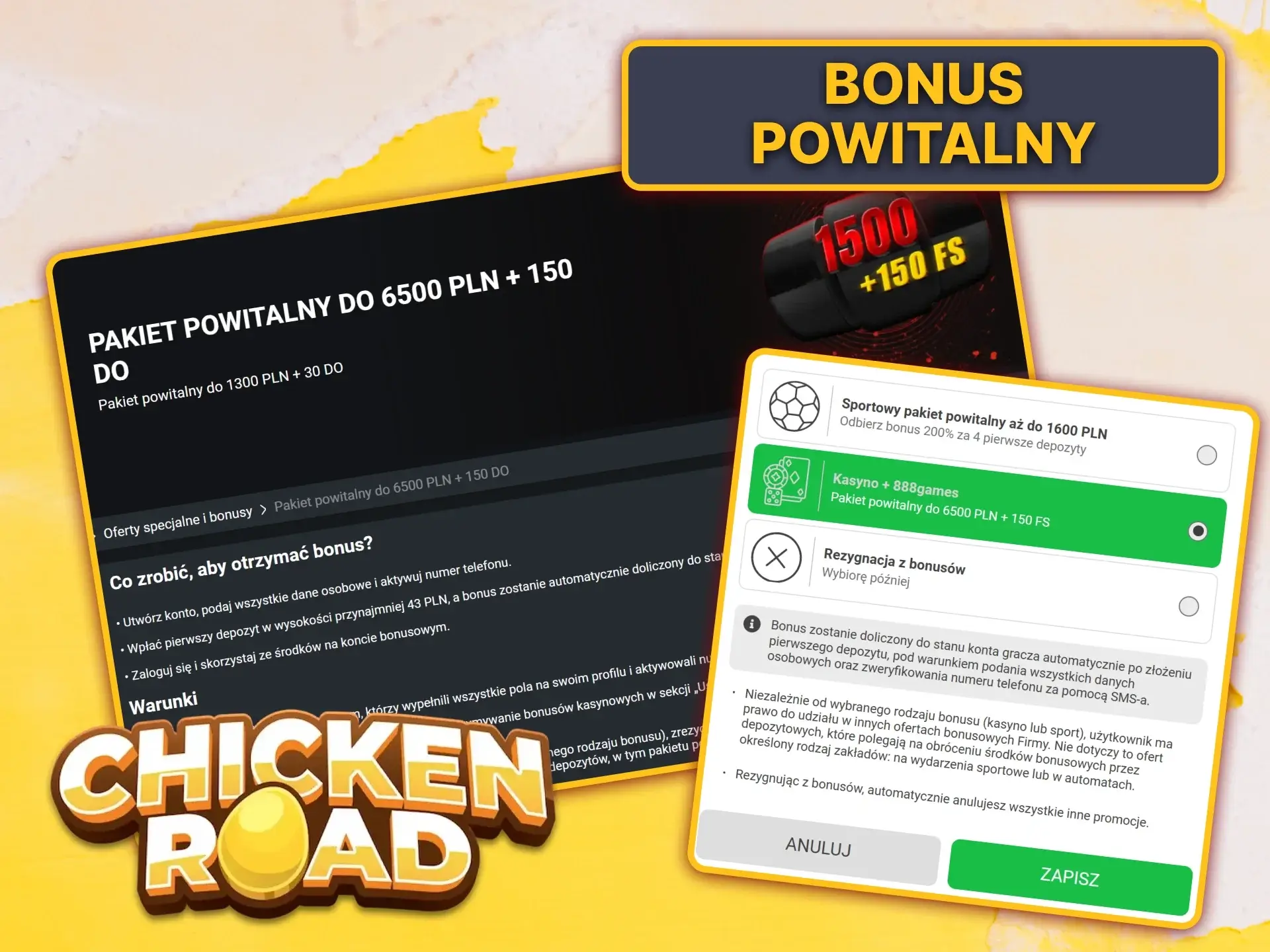 Zarejestruj się w zaufanym kasynie i odbierz bonus powitalny, aby rozpocząć swoją przygodę na Chicken Road.