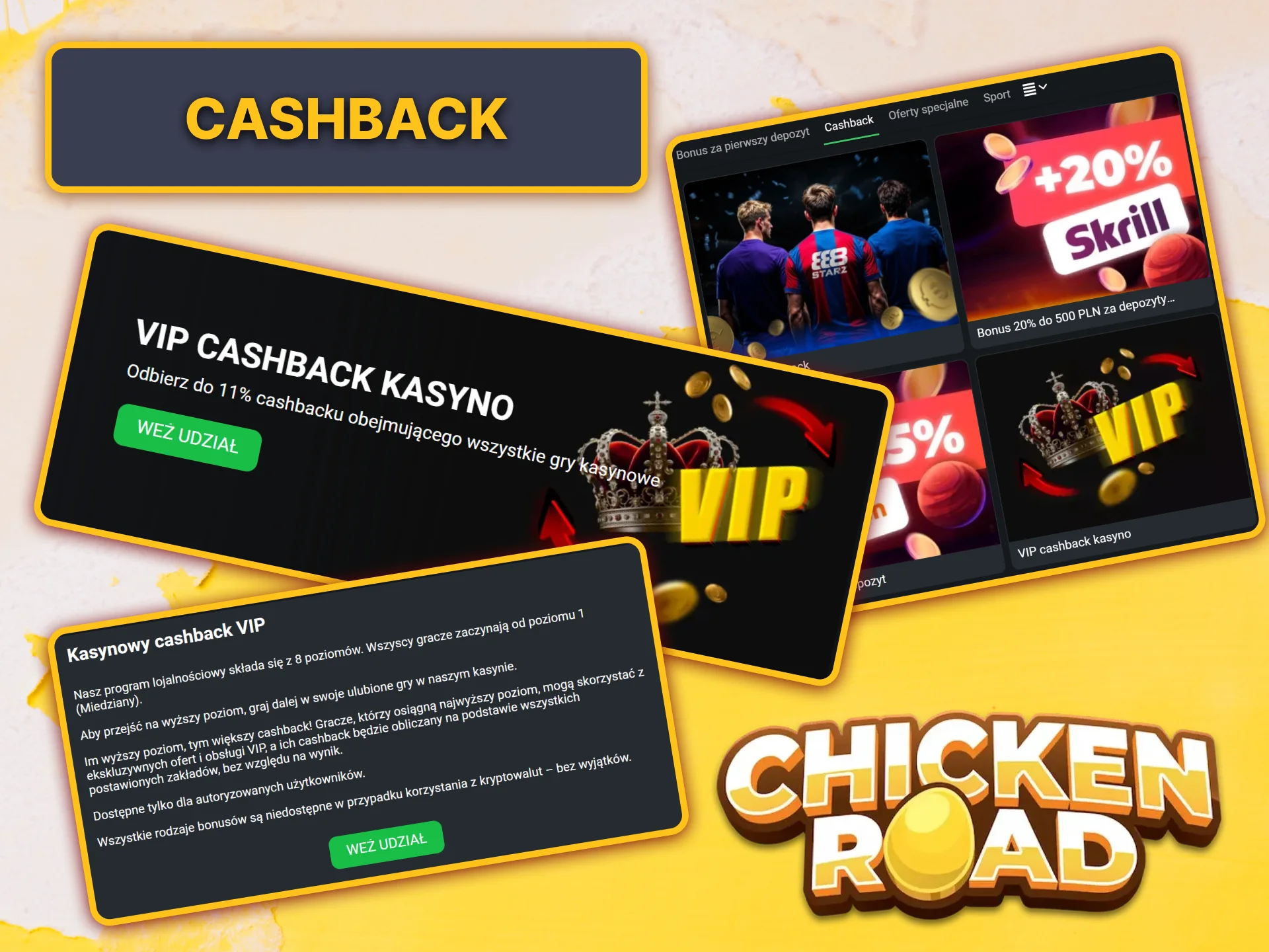 Otrzymaj cashback i odzyskaj część pieniędzy postawionych w Chicken Road.