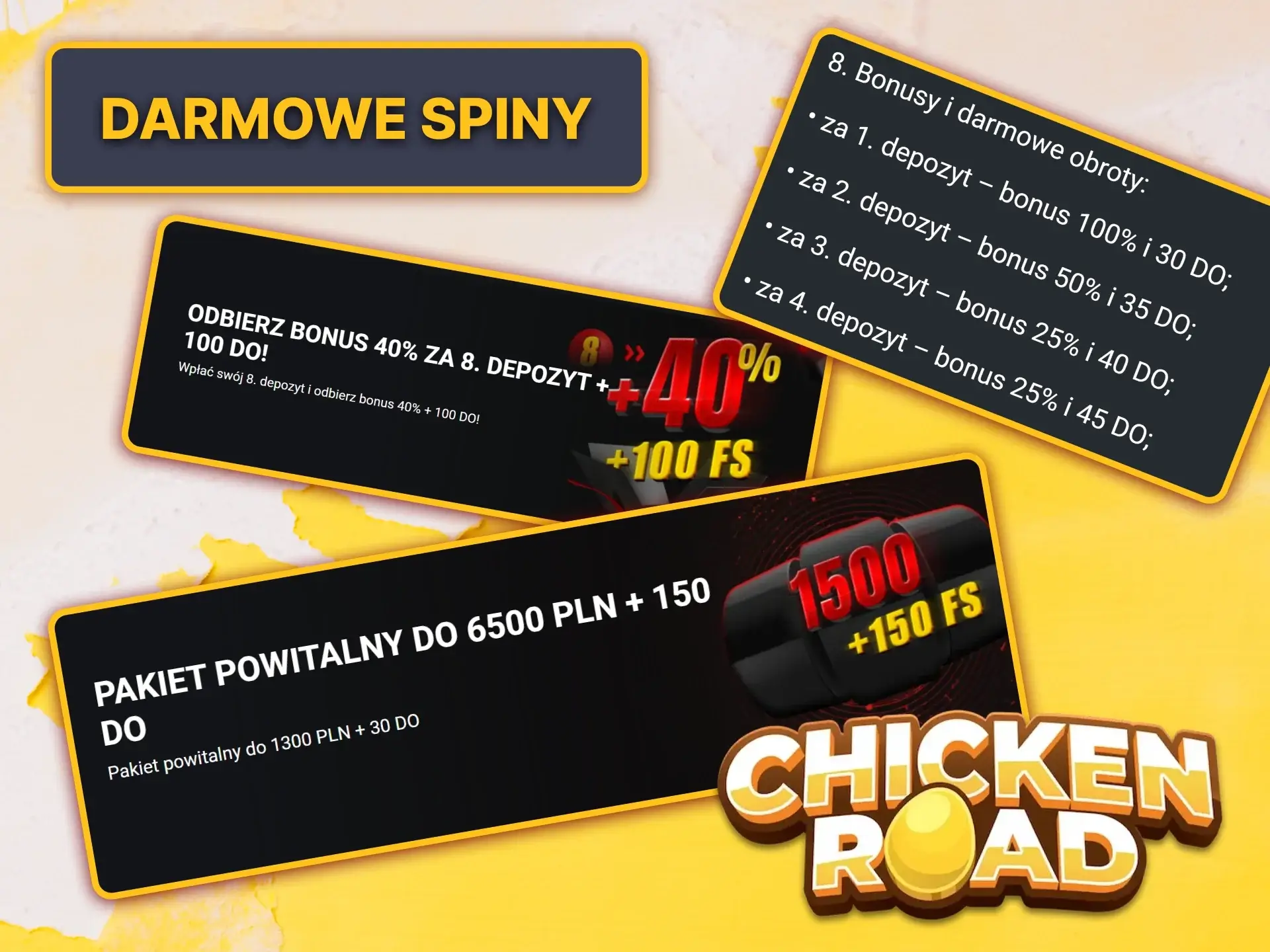 Otrzymaj darmowe spiny w kasynie i zagraj w Chicken Road bez ryzyka.