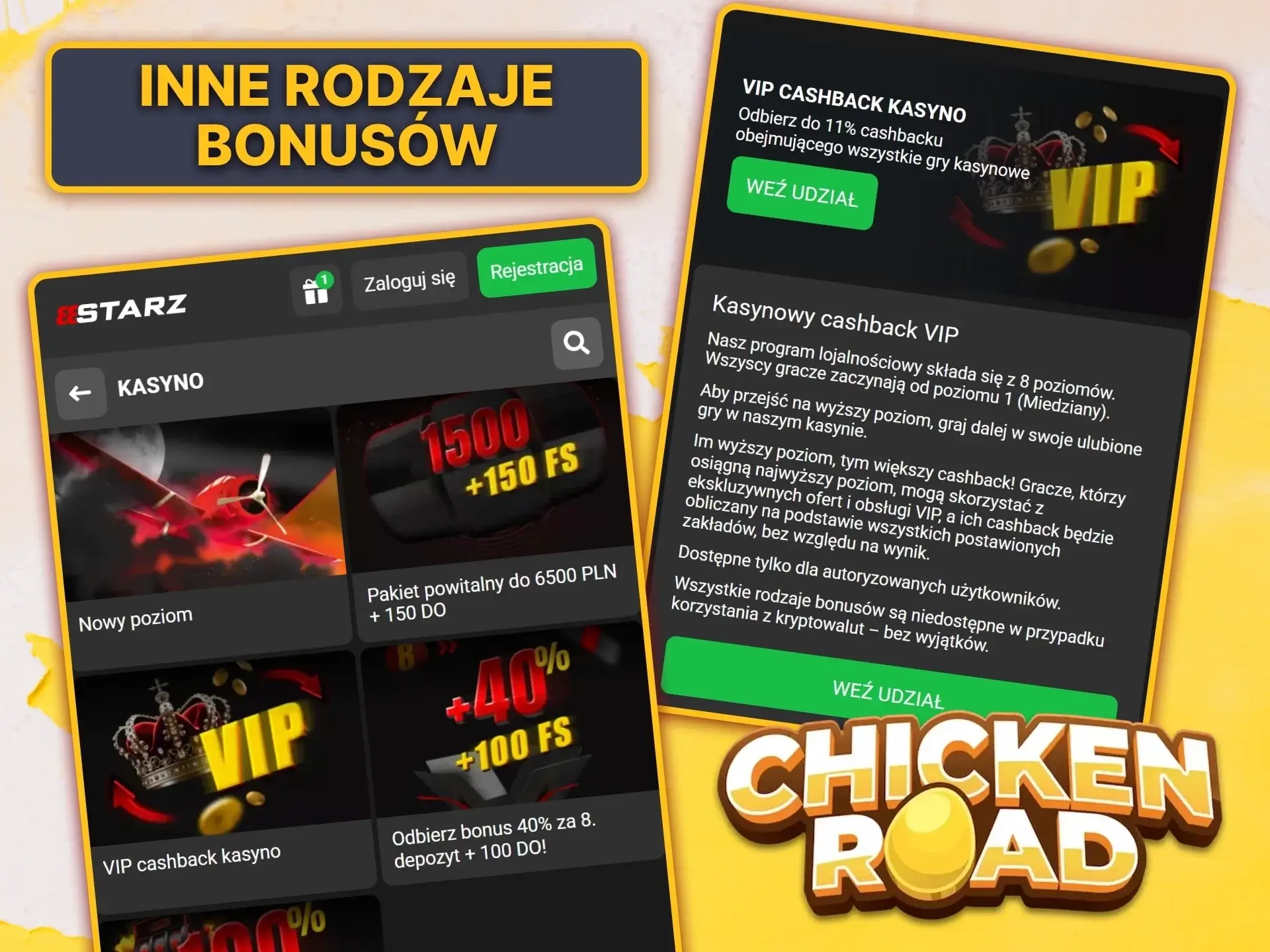 Sprawdź inne rodzaje bonusów, aby zwiększyć swoje wygrane w Chicken Road.