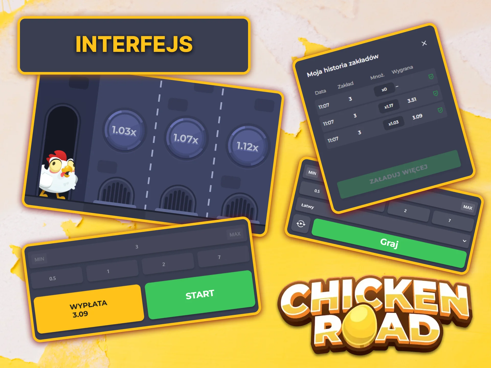 Poznaj intuicyjny interfejs wersji demonstracyjnej i sprawdź historię swoich zakładów na Chicken Road.