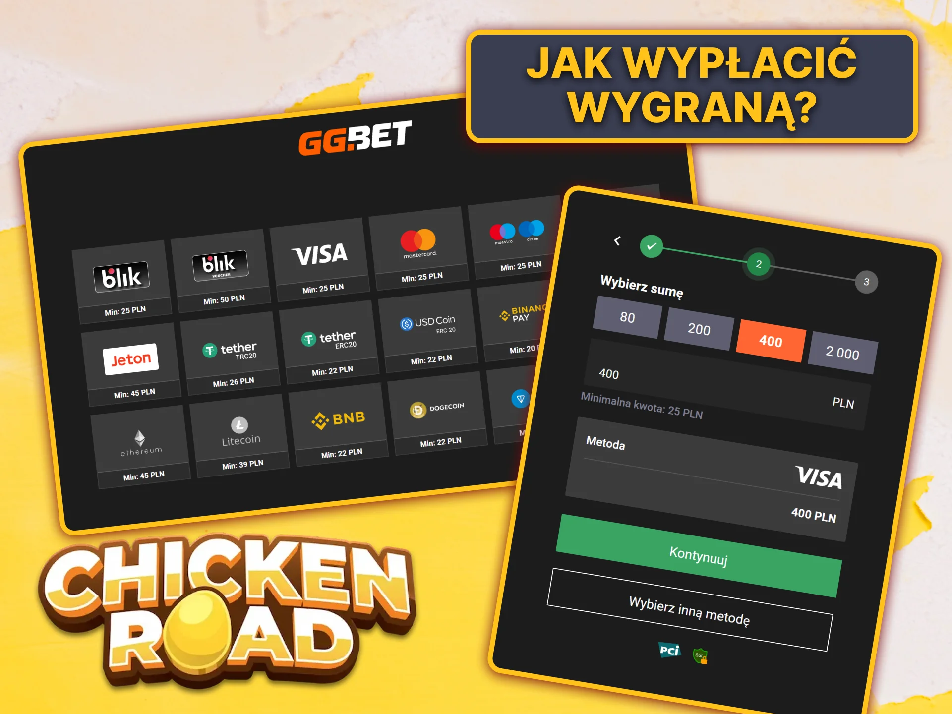 Wybierz bezpieczną metodę płatności w GGbet i wypłać wygrane z Chicken Road.