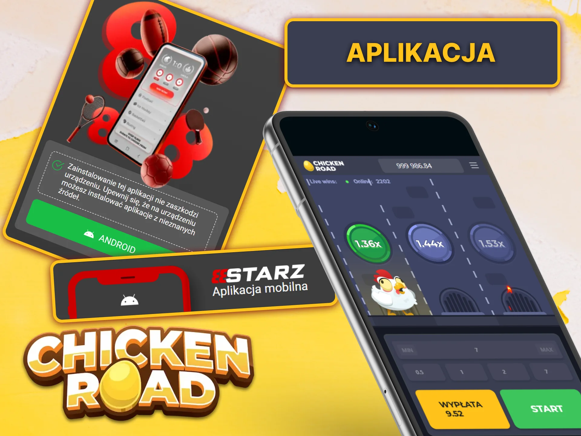 Pobierz aplikację i graj w Chicken Road na swoim urządzeniu mobilnym, gdziekolwiek jesteś.