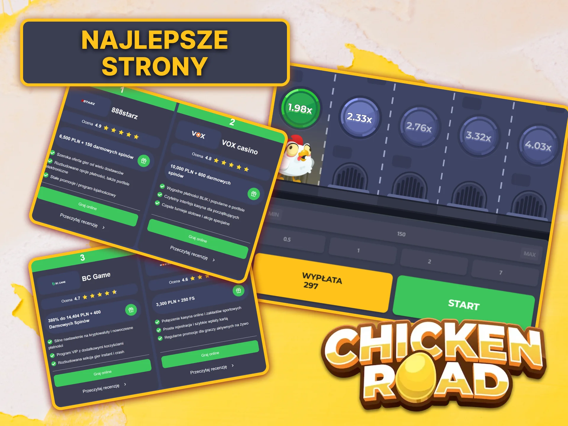 Zapoznaj się z naszymi kryteriami oceny kasyn oferujących najlepsze wrażenia z gry w Chicken Road.