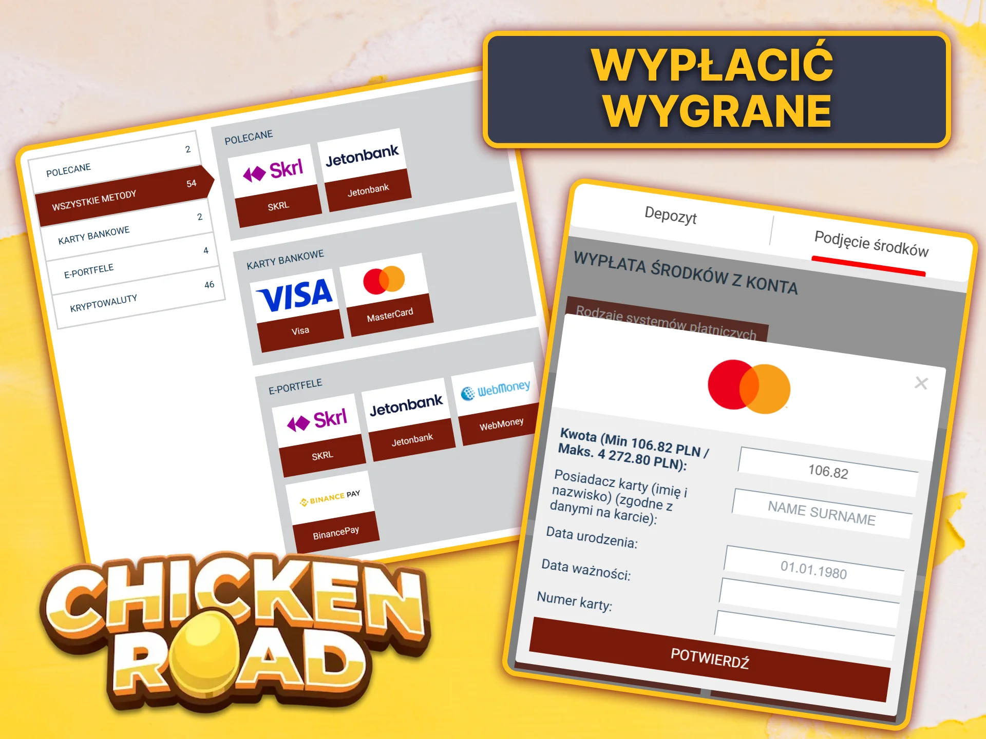 Dowiedz się, jak szybko i bezpiecznie wypłacić wygrane z Chicken Road.