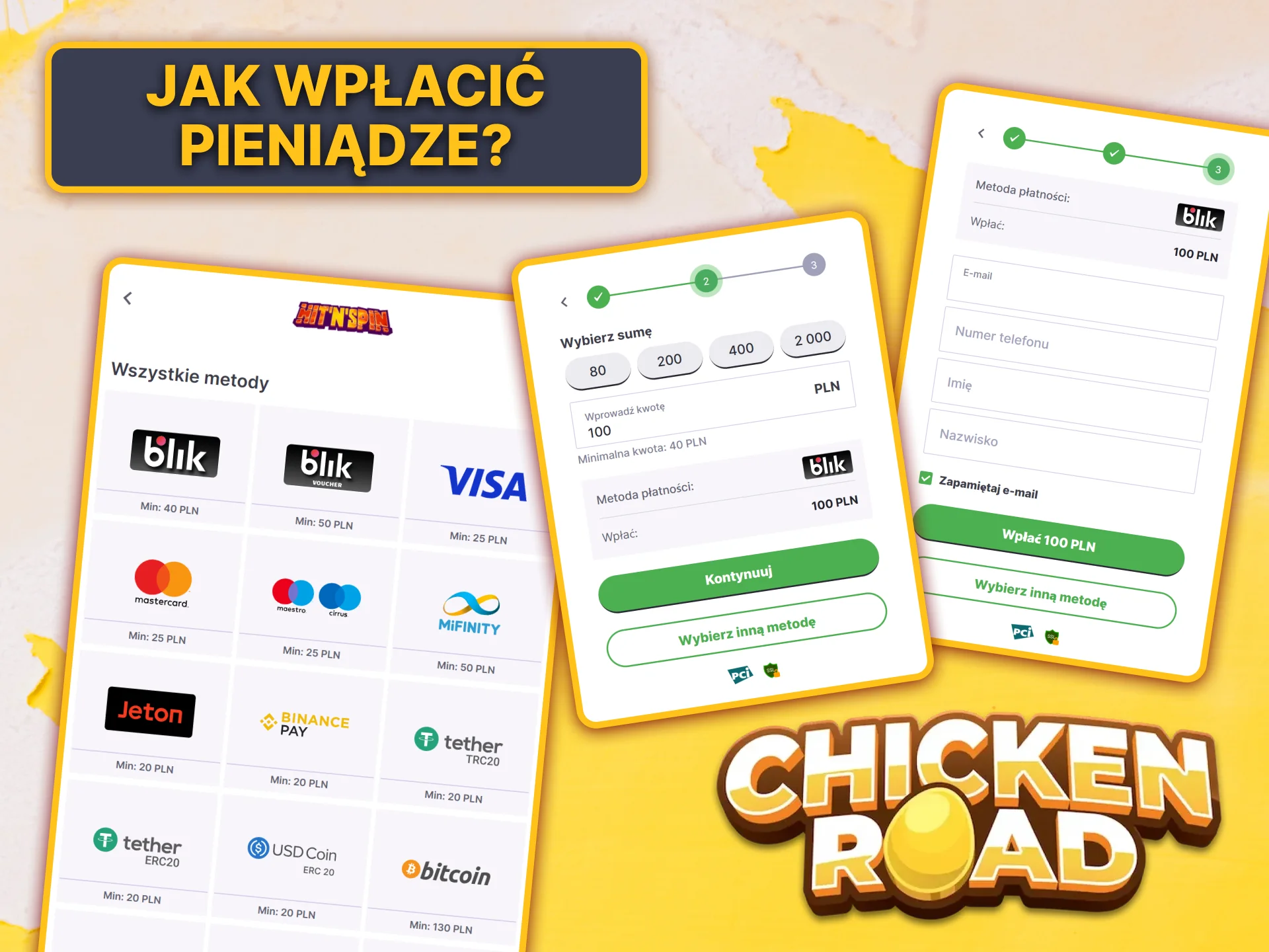 Poznaj wszystkie wygodne sposoby zasilenia konta HitNSpin i obstawiania zakładów na Chicken Road.