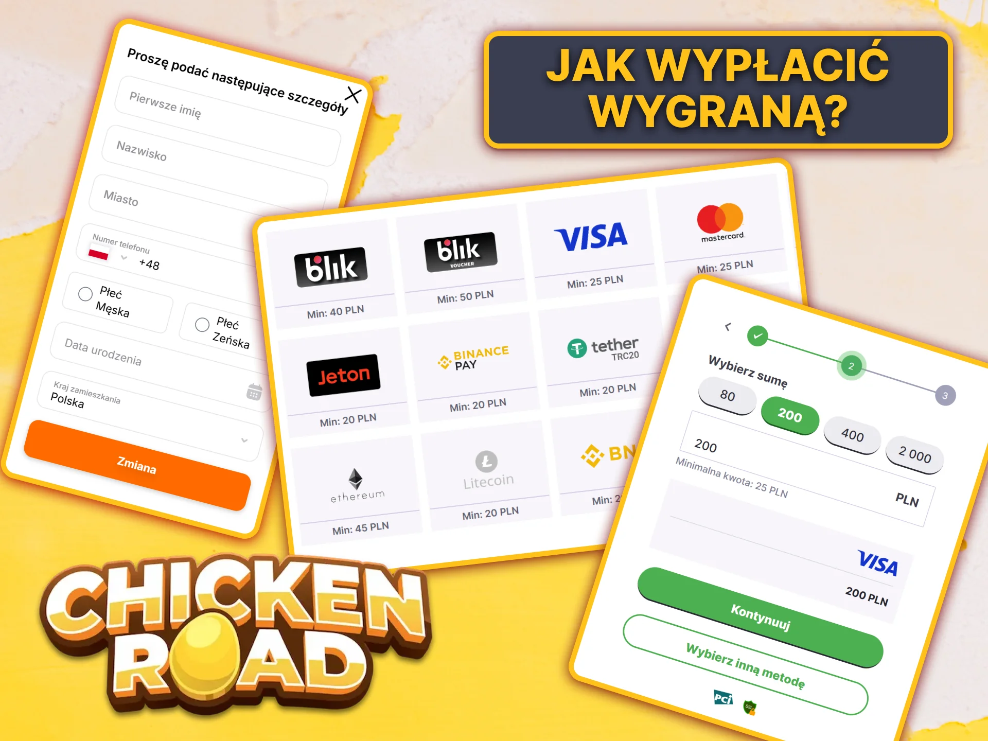 Odbieranie wygranych w HitNSpin jest łatwe i wygodne, ponieważ gra w Chicken Road jest opłacalna.