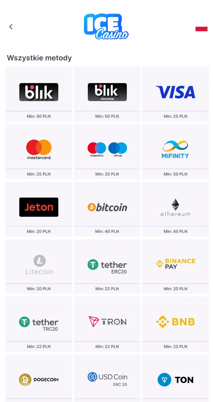 Aby rozpocząć grę w Chicken Road, zaloguj się do swojego portfela konta w Ice Casino i wybierz metodę wpłaty.