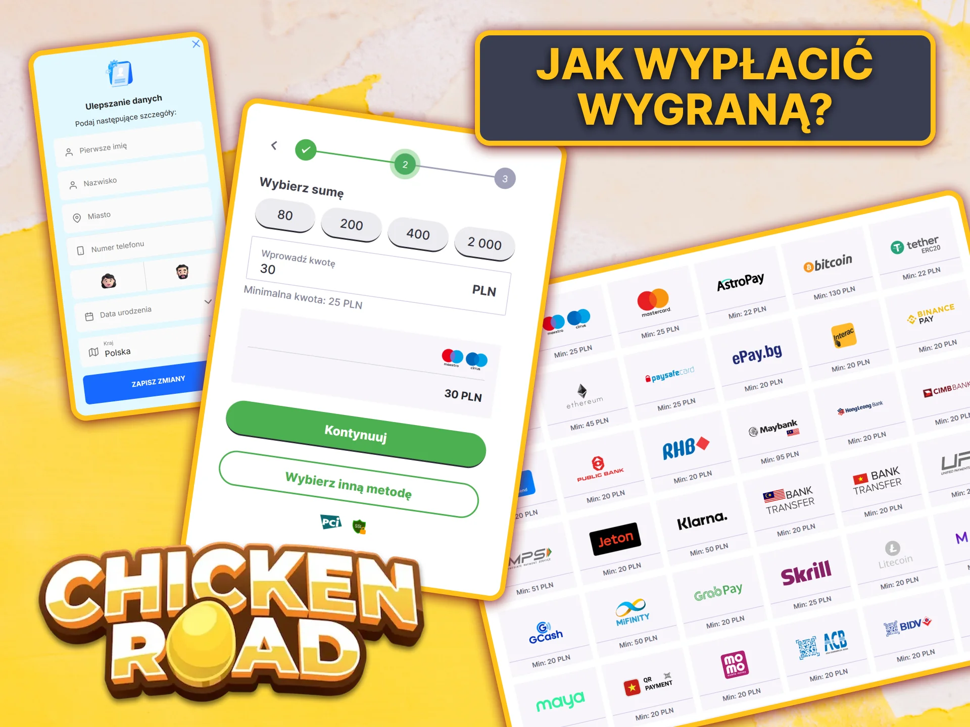 Dowiedz się, jak bezpiecznie wypłacić wygrane z Ice Casino Chicken Road na swoją kartę lub konto.