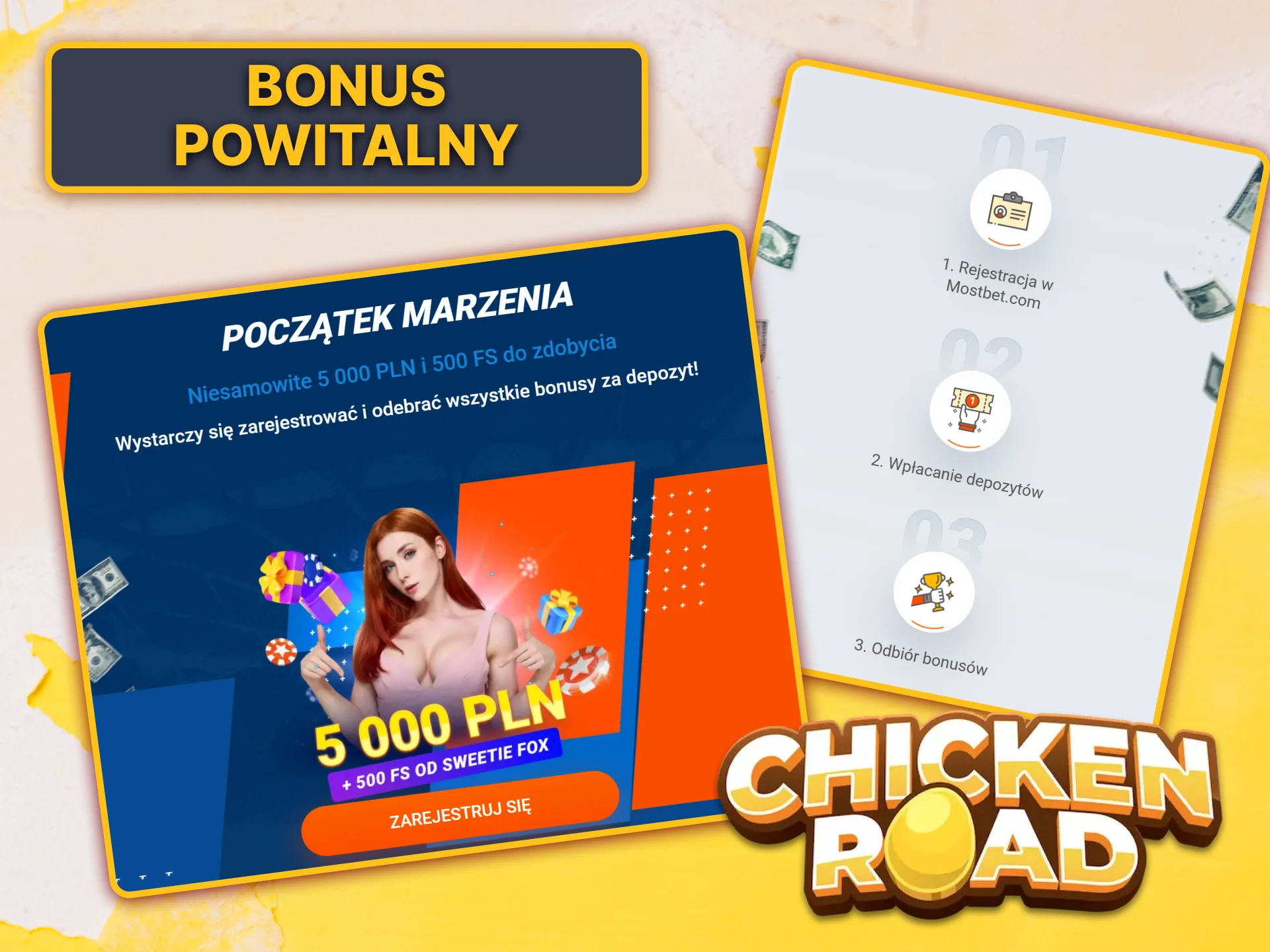 Zacznij grać w Chicken Road z bonusem powitalnym Mostbet.