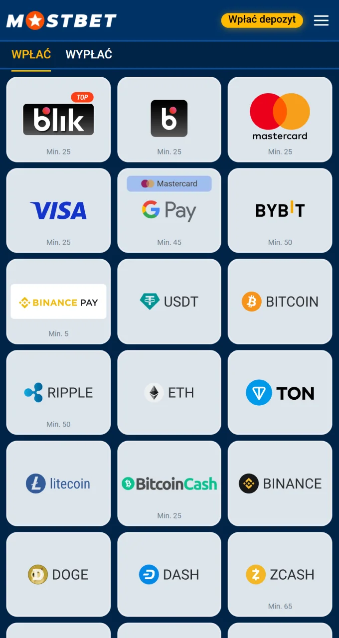 Wybierz najwygodniejszą dla siebie metodę płatności spośród dostępnych w Mostbet i dokonaj pierwszej wpłaty, aby zagrać w Chicken Road.