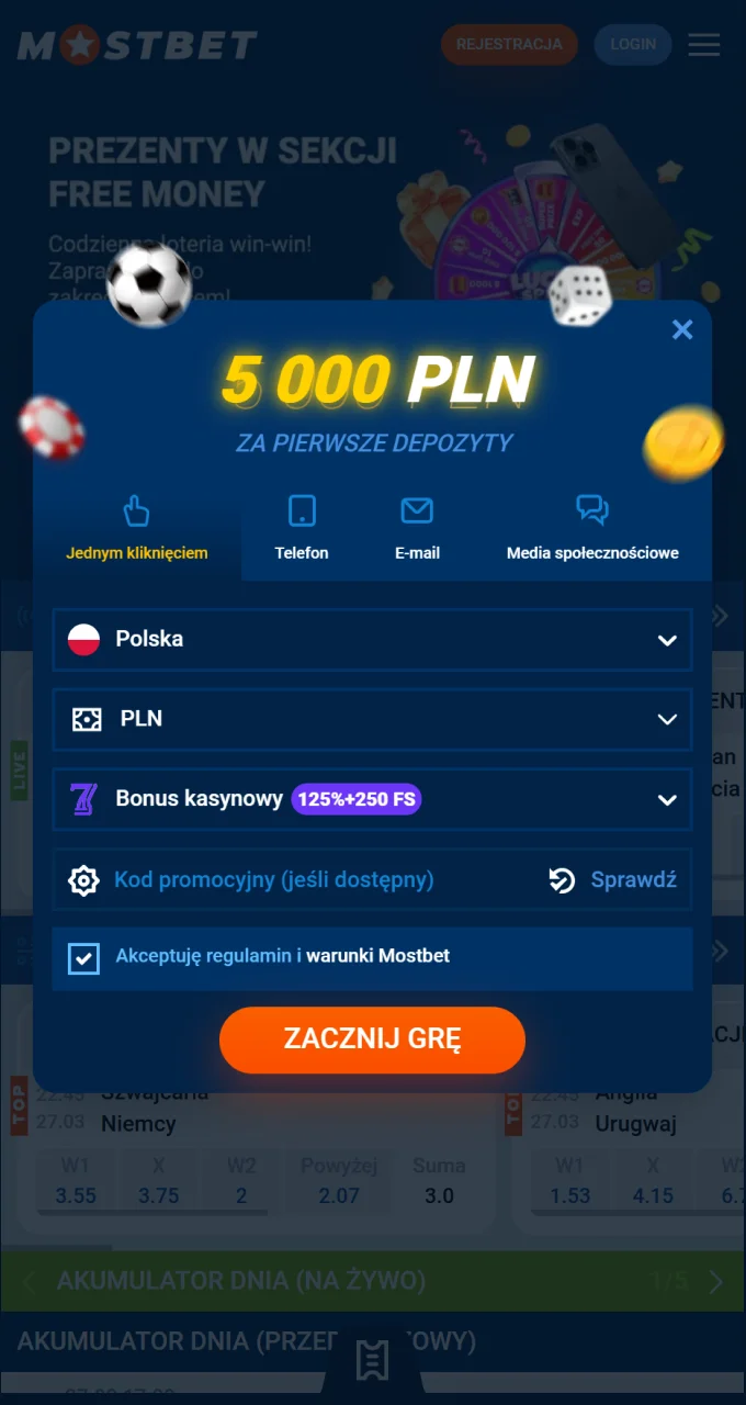 Zarejestruj się w Mostbet jednym kliknięciem i otrzymaj bonus powitalny na Chicken Road.