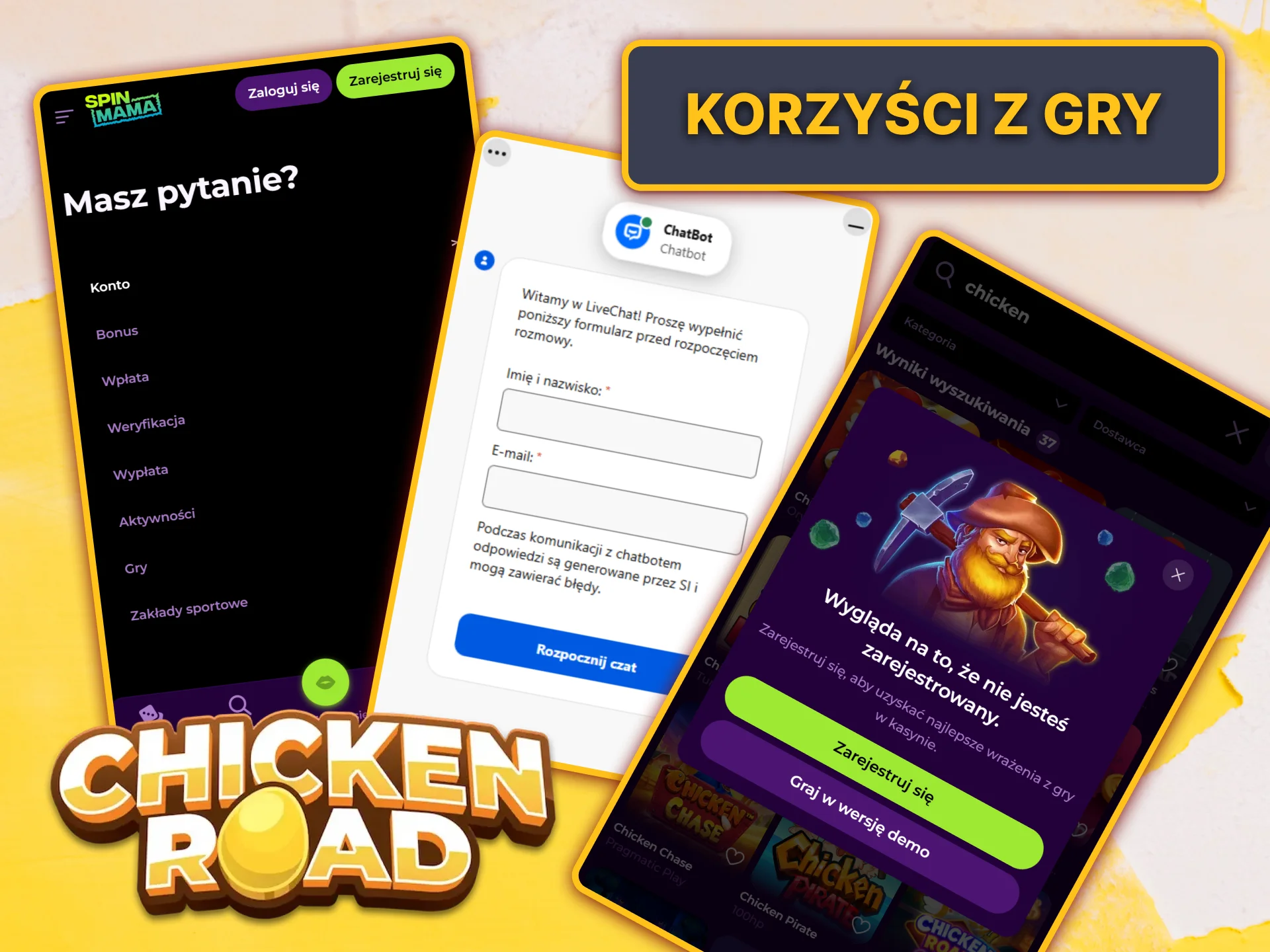 Oceń korzyści płynące z gry w Chicken Road w kasynie Spinmama, wyciągnij własne wnioski i zacznij grać.