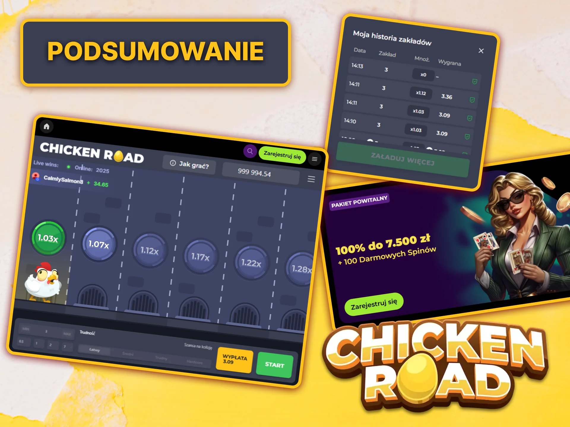 Podsumuj recenzję Chicken Road i dołącz do grona zadowolonych graczy Spinmama.