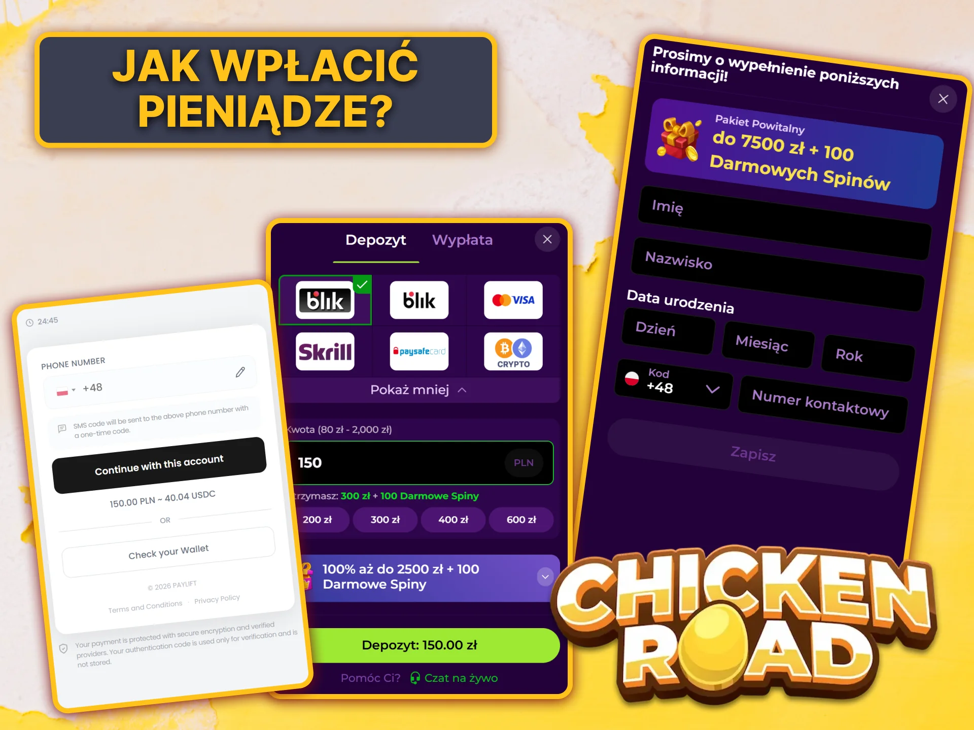 W Spinmama znajdziesz wiele wygodnych i szybkich sposobów zasilenia swojego konta Chicken Road.