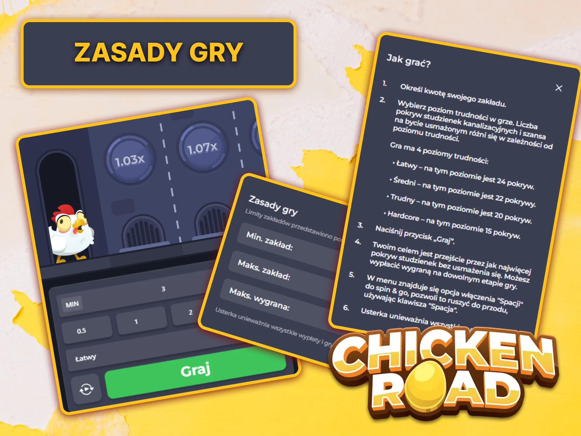 Poznaj szczegółowe zasady i mechanikę gry Chicken Road na platformie Spinmama.