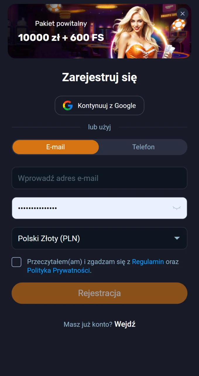 Zarejestruj się w VOX casino, aby otrzymać bonus powitalny i zacząć grać w Chicken Road.