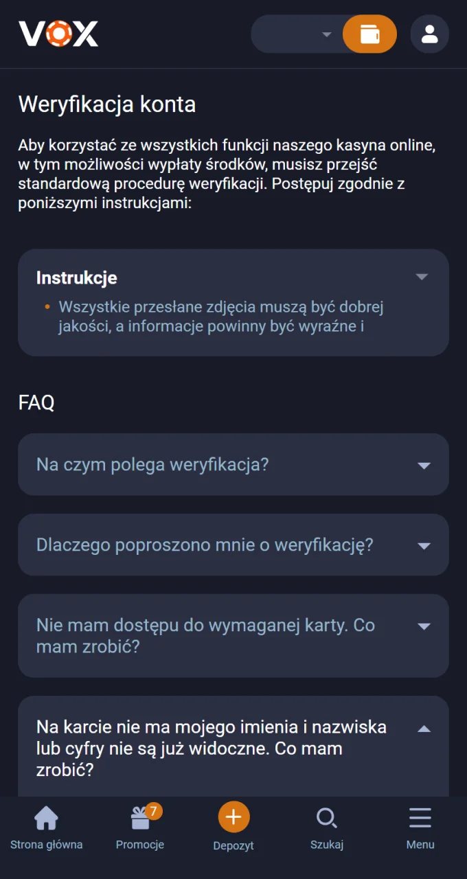 Aby wypłacić wygrane z Chicken Road, ukończ proces weryfikacji konta w VOX casino.