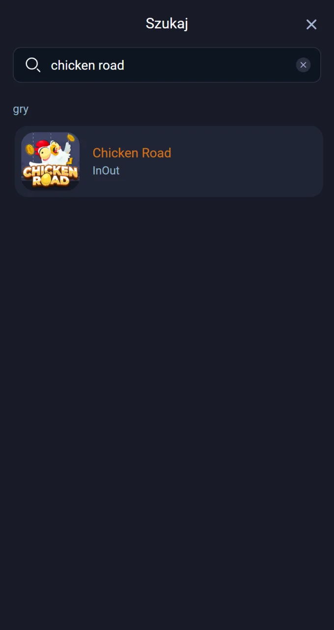 Wpisz nazwę Chicken Road w pasku wyszukiwania VOX casino i rozpocznij pierwszą rundę.