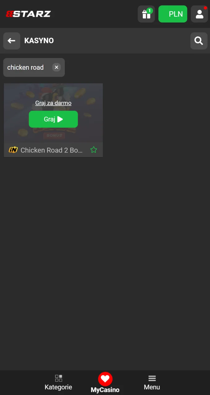 Znajdź Chicken Road 2.0 w wyszukiwarce swojego kasyna i uruchom grę jednym kliknięciem przycisku Graj.