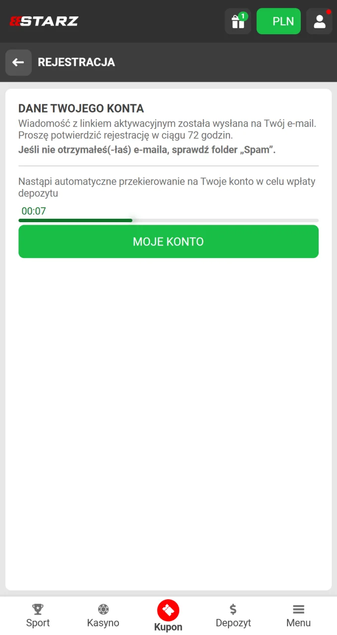 Potwierdź rejestrację za pomocą wiadomości e-mail, aby aktywować swój profil i grać na prawdziwe pieniądze w Chicken Road 2.0.