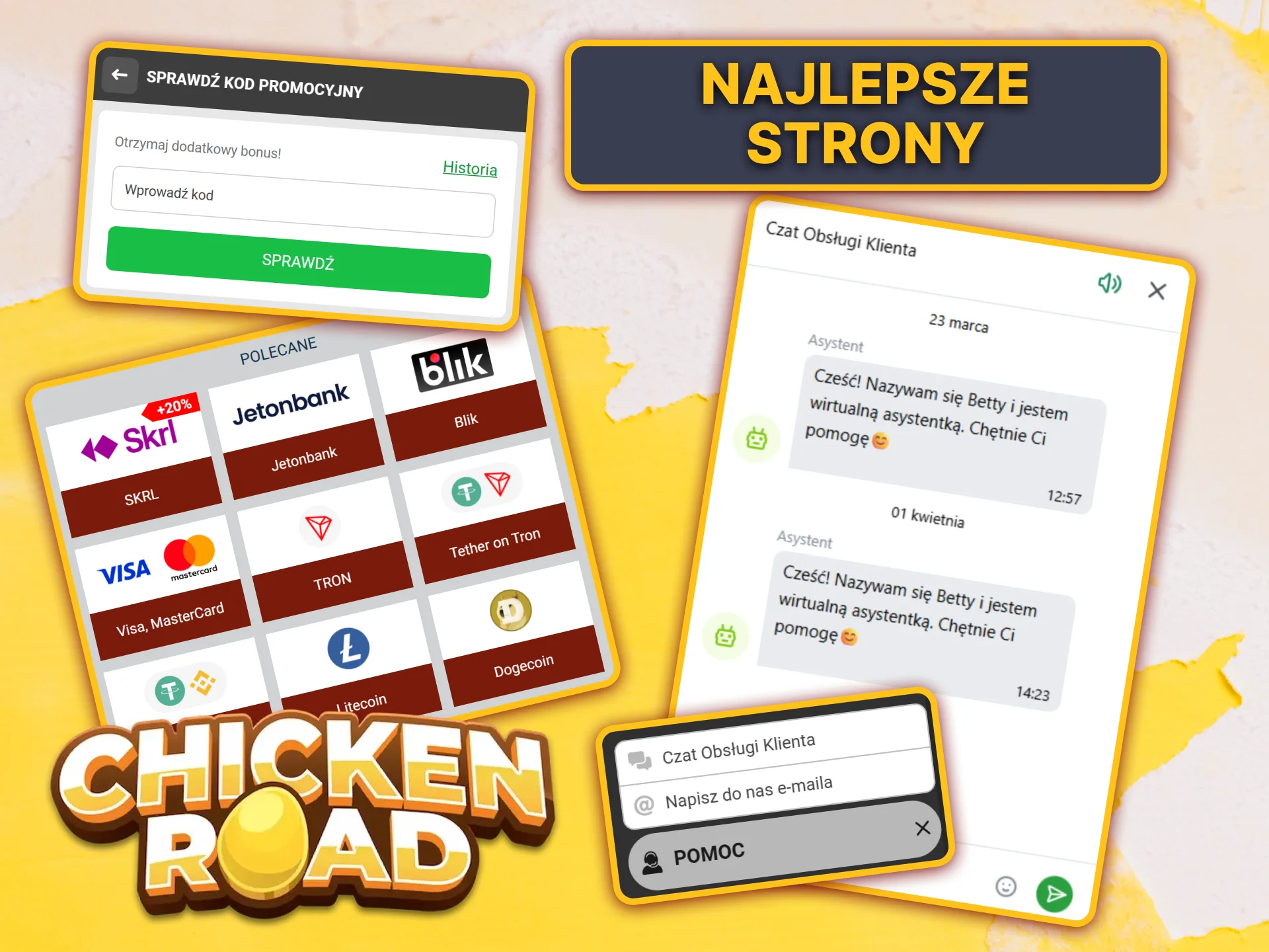Znajdź najlepsze strony do gry Chicken Road 2.0 z szybką obsługą klienta i bonusami.