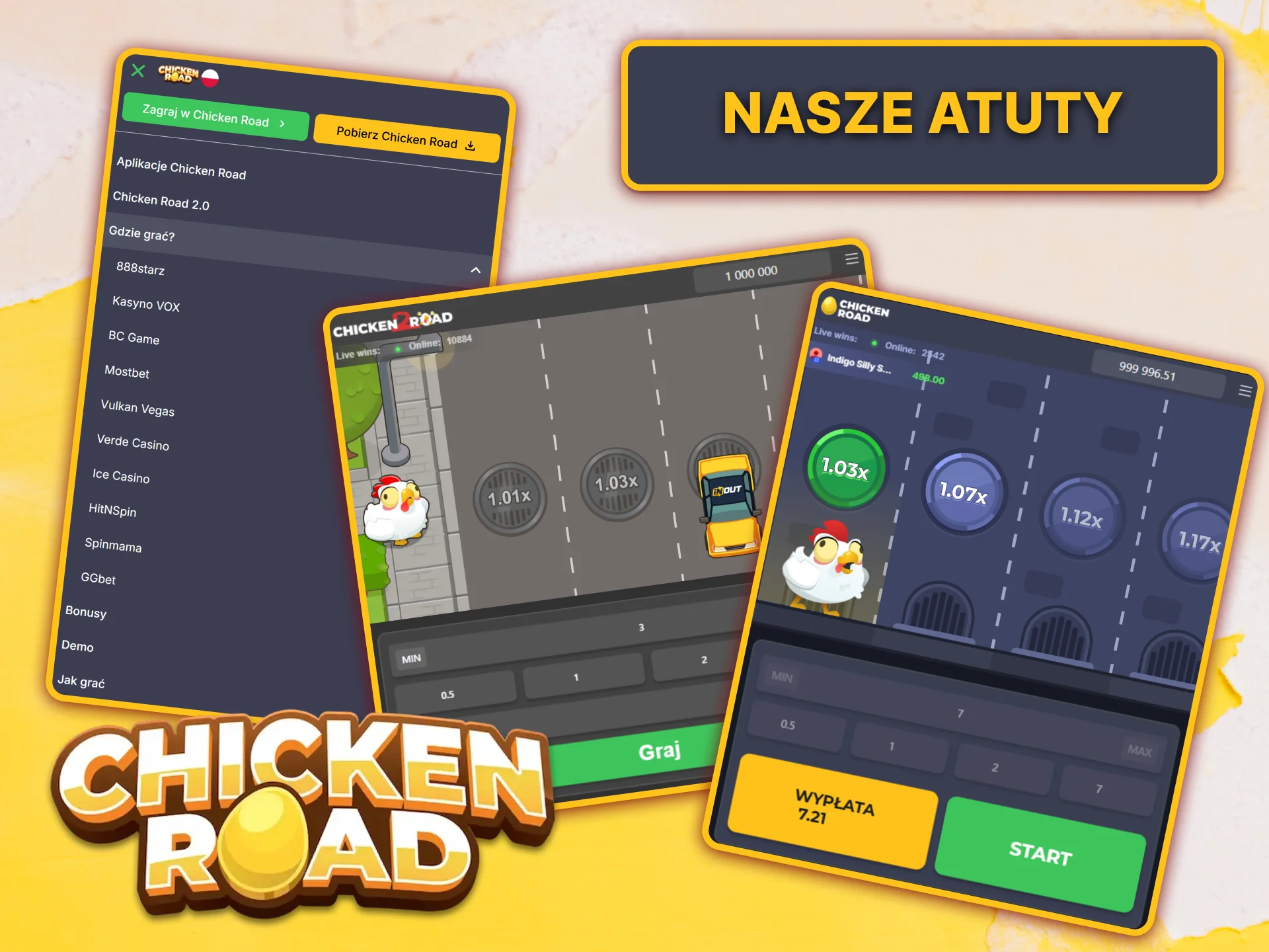 Poznaj nasze korzyści i znajdź najlepsze miejsce do gry w Chicken Road na prawdziwe pieniądze.