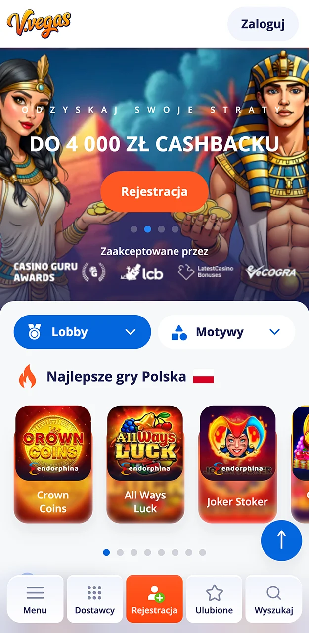 Odwiedź oficjalną stronę V.Vegas, aby znaleźć najlepsze gry kasynowe, w tym Chicken Road.