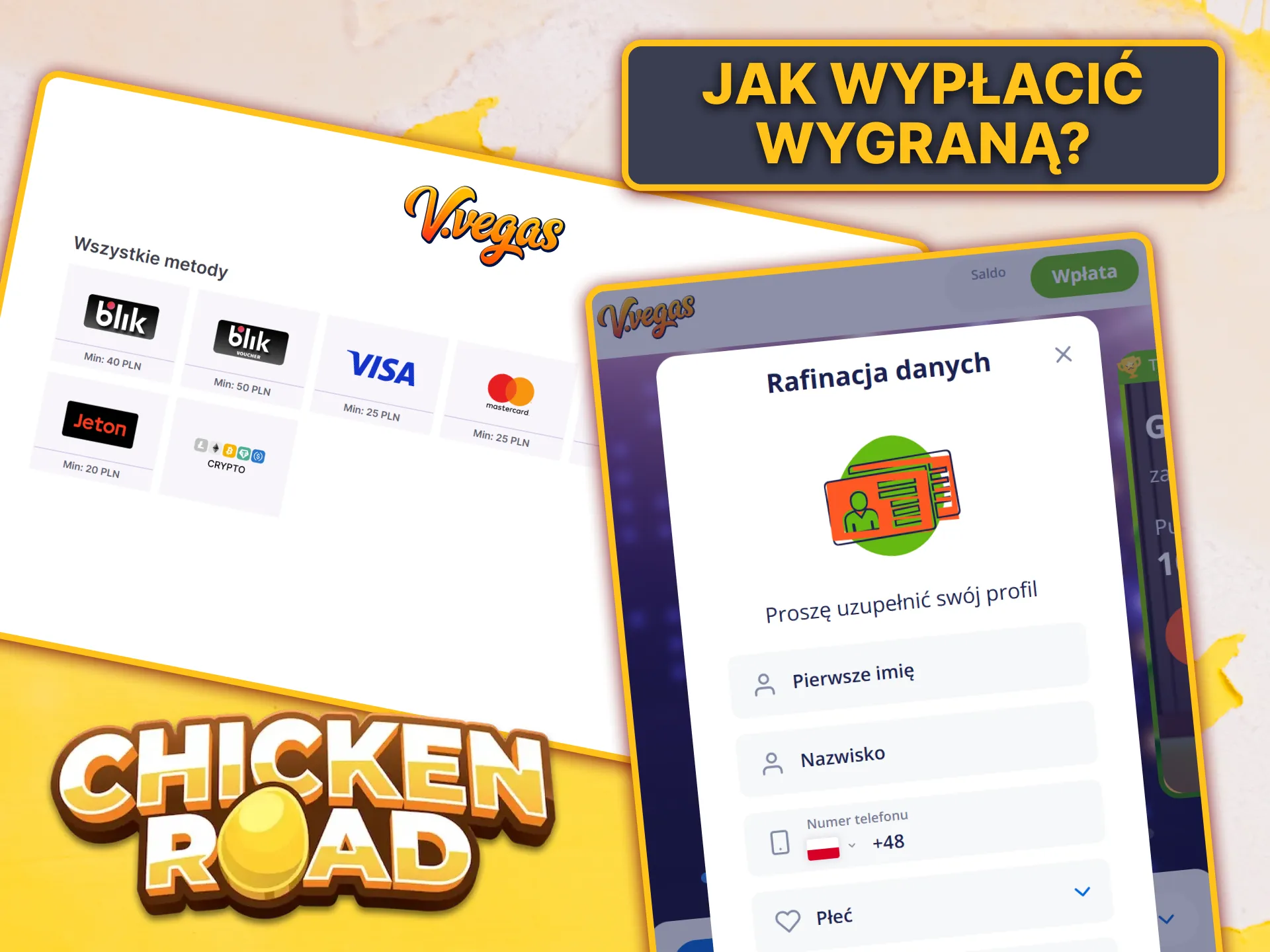 Wypłać swoje wygrane z Chicken Road w V.Vegas bezpiecznie i pewnie, korzystając z szybkich metod płatności.