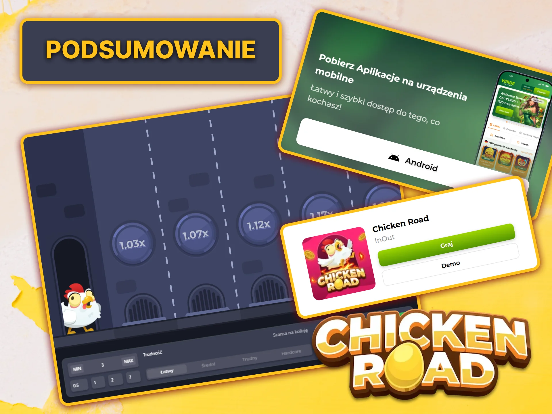 Przeczytaj podsumowanie i recenzję Chicken Road i dołącz do grona zadowolonych graczy Verde Casino.